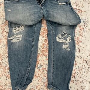 Women's Distressed Blue Jeans